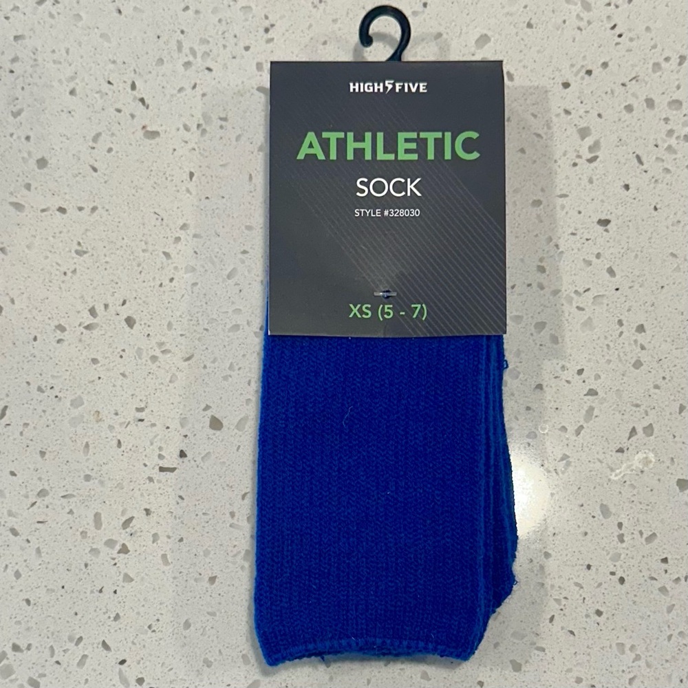 High Five Kids' Athletic Blue Socks - Size: XS (5-7)